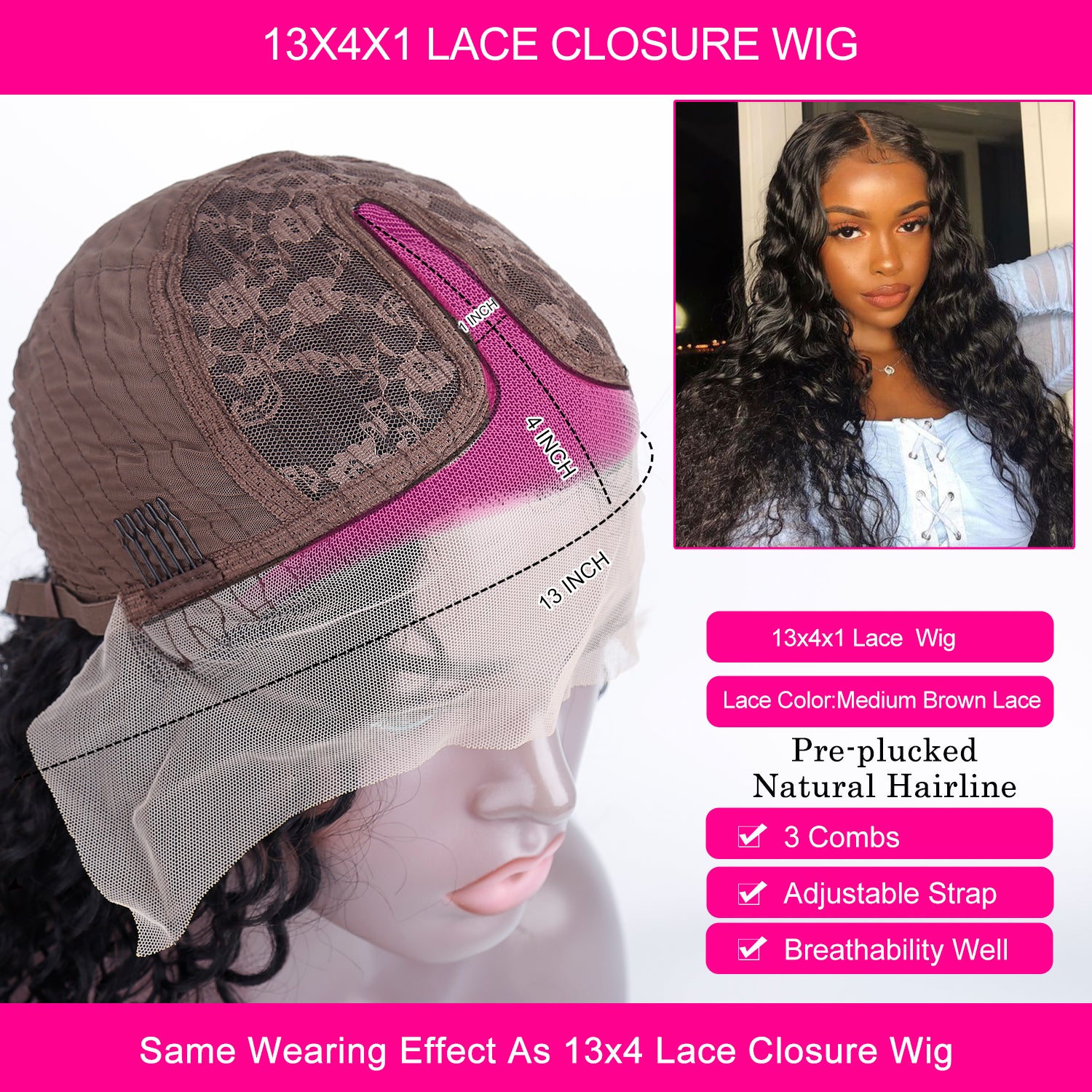 T Part Loose Deep Lace Front Wigs Human Hair Natural Color 180% Density