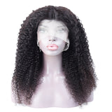 YUZHU Kinky Curly 13x1 T Part Lace Front Wigs Douible Drawn Human Hair Natural Color 200% Super High Denisty