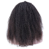 YUZHU Kinky Curly 13x1 T Part Lace Front Wigs Douible Drawn Human Hair Natural Color 200% Super High Denisty