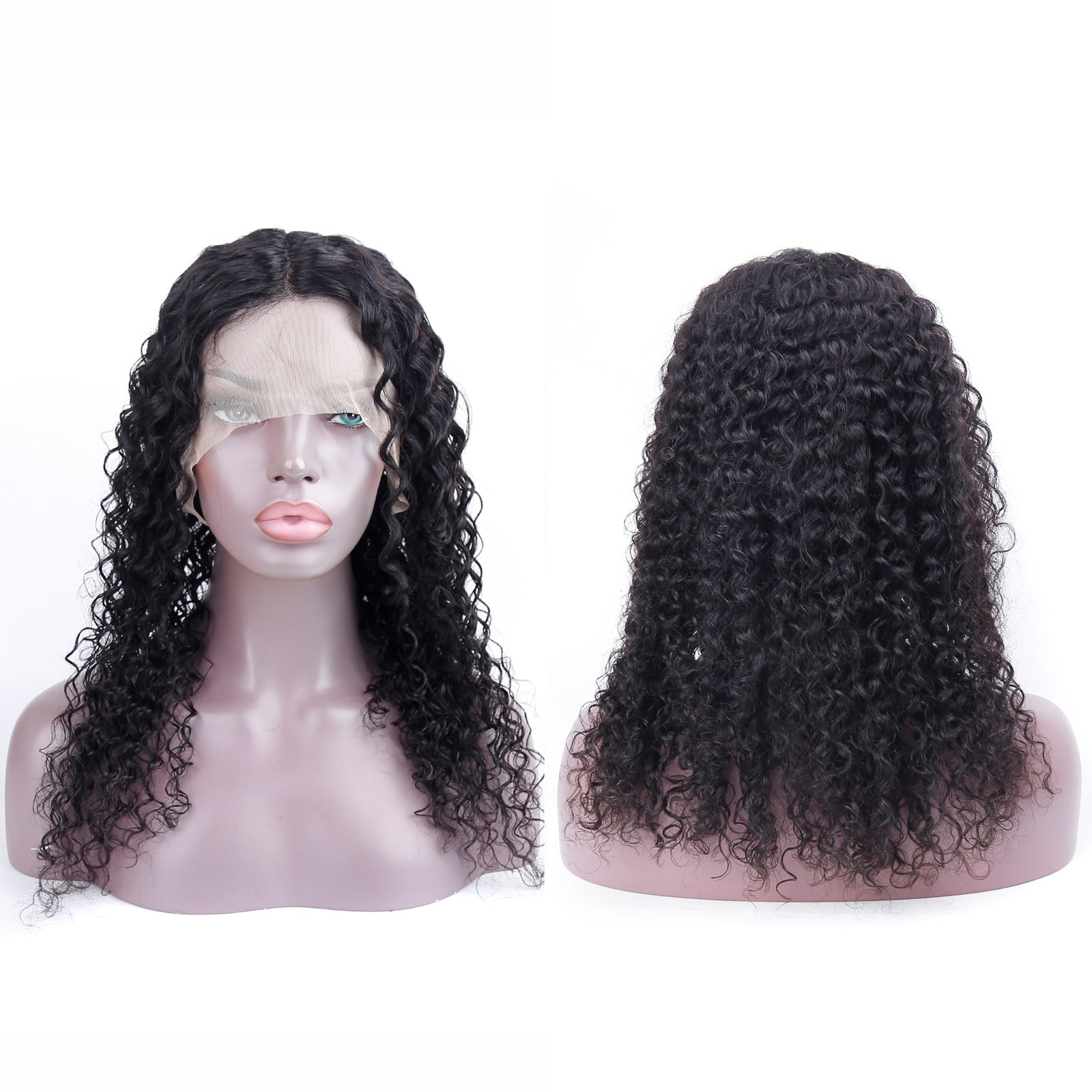 Water Wave 13x4 Lace Frontal Wigs Brazilian Virgin Human Hair Natural Color 180% Density