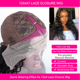 YUZHU Kinky Curly 13x1 T Part Lace Front Wigs Douible Drawn Human Hair Natural Color 200% Super High Denisty