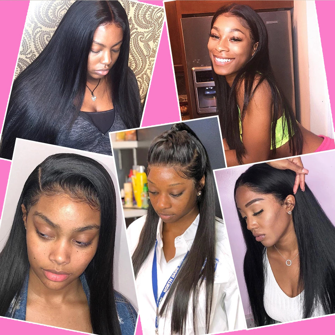Straight 13x4 Lace Frontal Wigs Human Hair Brazilian Straight Wig Natural Color 180% Density