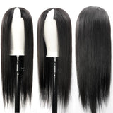 V Part Wigs Straight Brazilian Virgin Human Hair Wigs Natural Color 180% Density