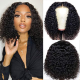 Short Bob 13x1 Kinky Curly Human Hair Wigs 10 Inch