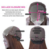 YUZHU 5x5 Water Wave HD Lace Closure Wigs Human Hair Pre Plucked Chocolate Brown