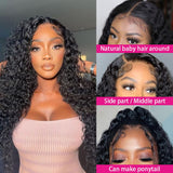 Lace Front Wigs Human Hair Deep Wave 4x4 Lace Closure Wig 150% Hair Density Black