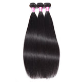 Straight Hair 3 Bundles Brazilian Virgin Human Hair Bundles Natural Color