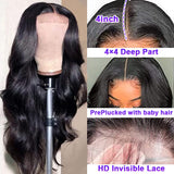 YUZHU Body Wave 4x4 Lace Front Human Hair Wigs