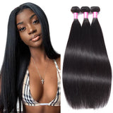 Straight Hair 3 Bundles Brazilian Virgin Human Hair Bundles Natural Color