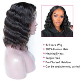 YUZHU Body Wave Short Bob Lace Front Wigs Human Hai 4x1 T Part Brazilian Glueless HD Wigs 12inch