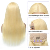 YUZHU 613 Blonde Straight 13x1 T Part Lace Front Wig Human Hair Brazilian Lace Frontal Wigs