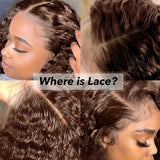 YUZHU 5x5 Water Wave HD Lace Closure Wigs Human Hair Pre Plucked Chocolate Brown