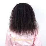 YUZHU Kinky Curly Headband Human Hair Wigs Glueless Natural Color 180% Density